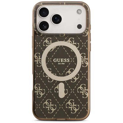 Futrola MagSafe za Apple iPhone 17 Pro, Guess, IML 4G Background, Braon