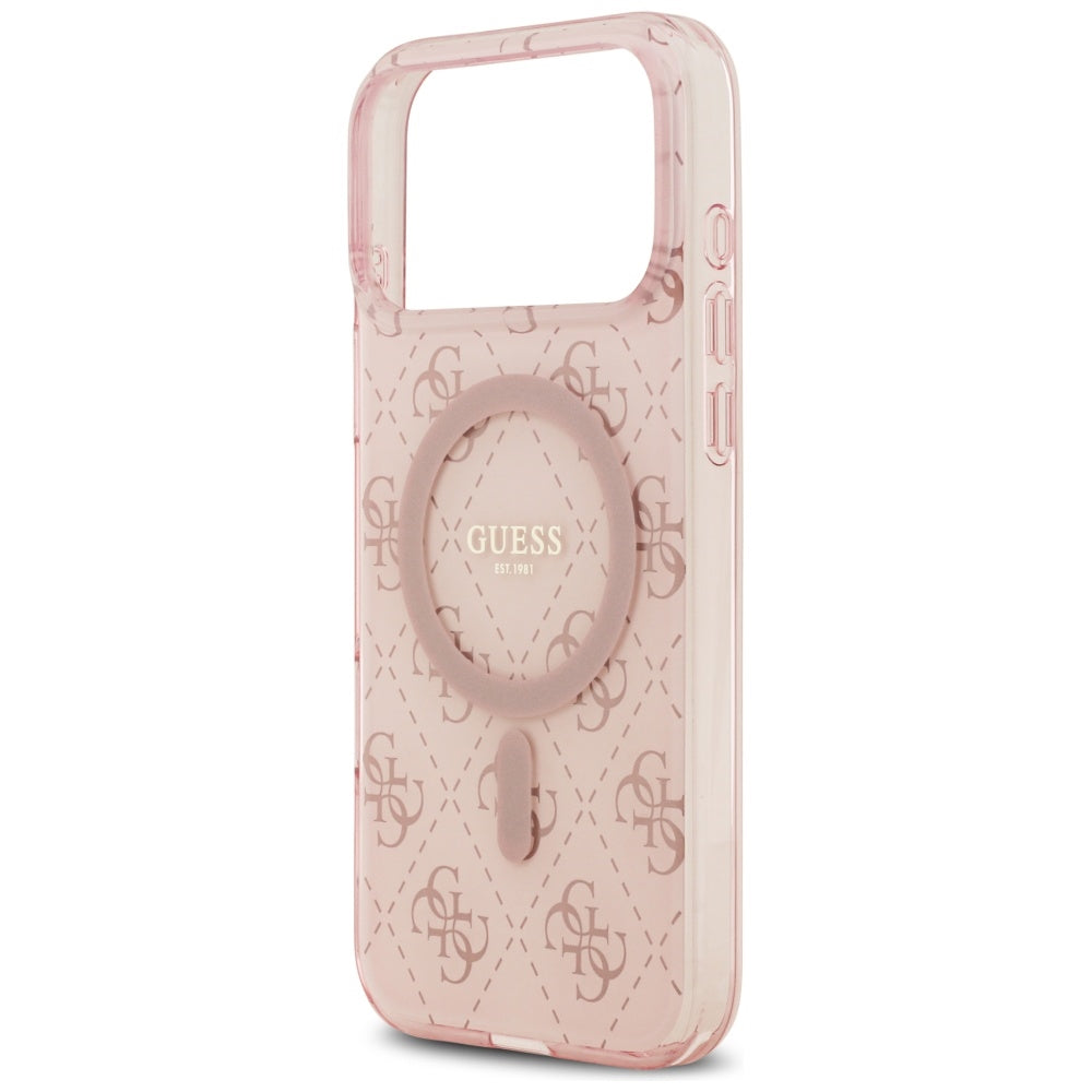 Futrola MagSafe za Apple iPhone 17 Pro, Guess, IML 4G Background, Roze