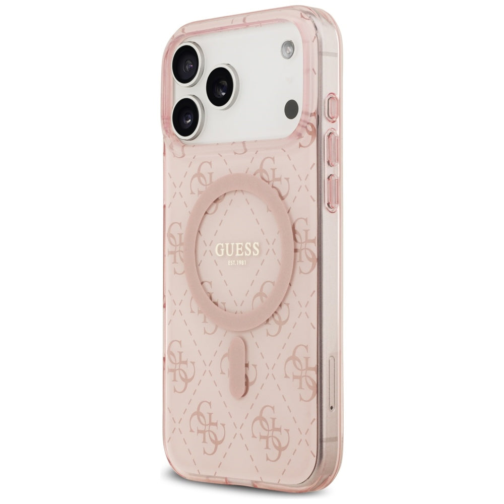 Futrola MagSafe za Apple iPhone 17 Pro, Guess, IML 4G Background, Roze