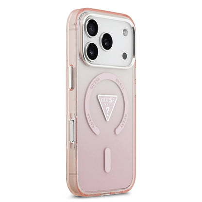 Futrola MagSafe za Apple iPhone 17 Pro, Guess, IML Gradient Triangle Logo, Roze