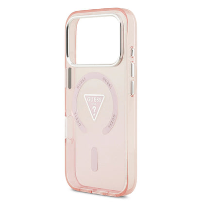 Futrola MagSafe za Apple iPhone 17 Pro, Guess, IML Gradient Triangle Logo, Roze