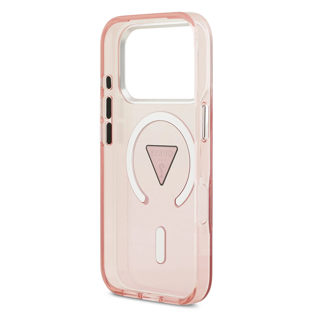 Futrola MagSafe za Apple iPhone 17 Pro, Guess, IML Gradient Triangle Logo, Roze