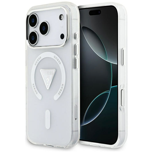 Futrola MagSafe za Apple iPhone 17 Pro, Guess, IML Gradient Triangle Logo, Transparentna