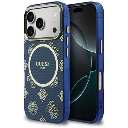 Futrola MagSafe za Apple iPhone 17 Pro, Guess, IML Peony Dot, Plava