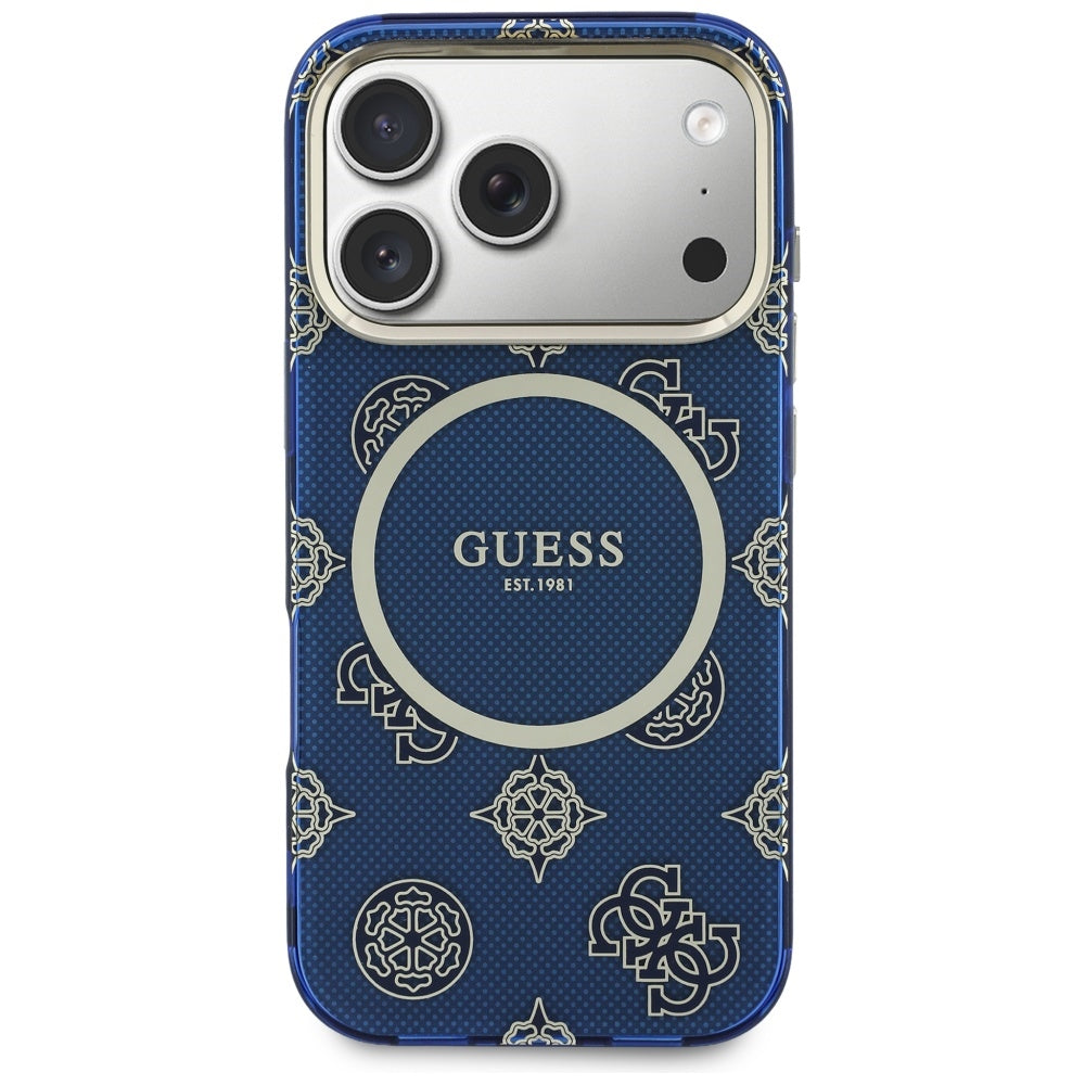 Futrola MagSafe za Apple iPhone 17 Pro, Guess, IML Peony Dot, Plava