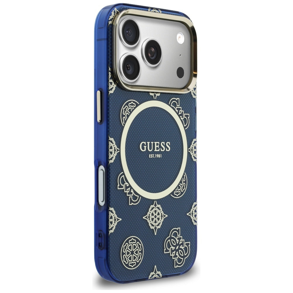 Futrola MagSafe za Apple iPhone 17 Pro, Guess, IML Peony Dot, Plava