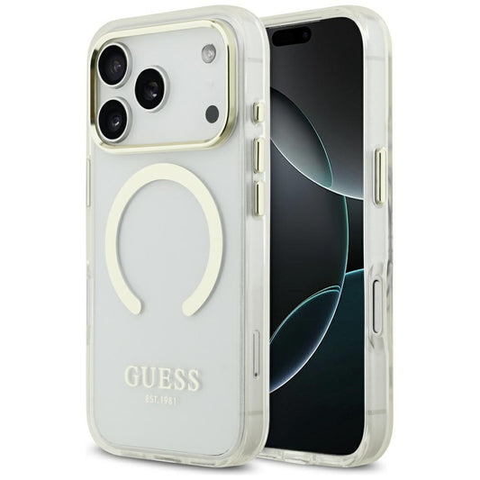 Futrola MagSafe za Apple iPhone 17 Pro, Guess, Metal Outline, Zlatna