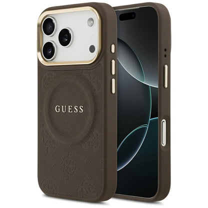 Futrola MagSafe za Apple iPhone 17 Pro, Guess, Peony Hot Stamp, Braon