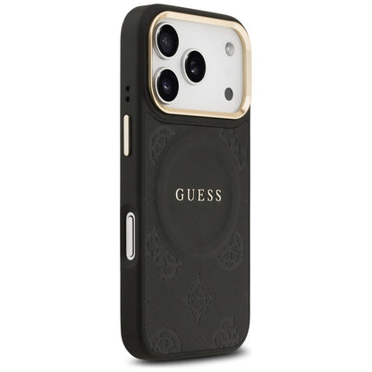 Husa MagSafe za Apple iPhone 17 Pro, Guess, Peony Hot Stamp, Crna