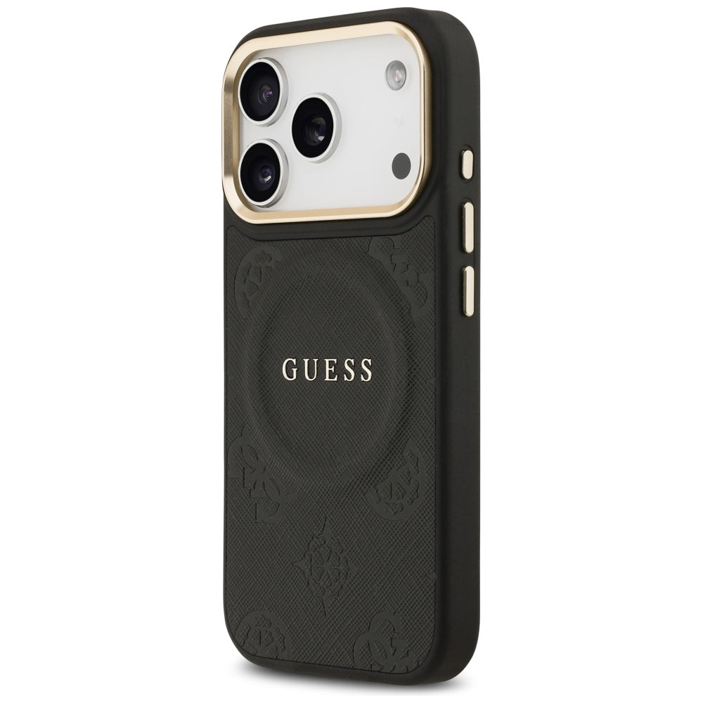 Husa MagSafe za Apple iPhone 17 Pro, Guess, Peony Hot Stamp, Crna