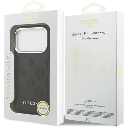 Futrola MagSafe za Apple iPhone 17 Pro, Guess, Peony Hot Stamp Script, Crna