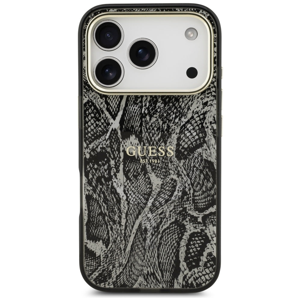 Futrola MagSafe za Apple iPhone 17 Pro, Guess, Python Pattern, Crna