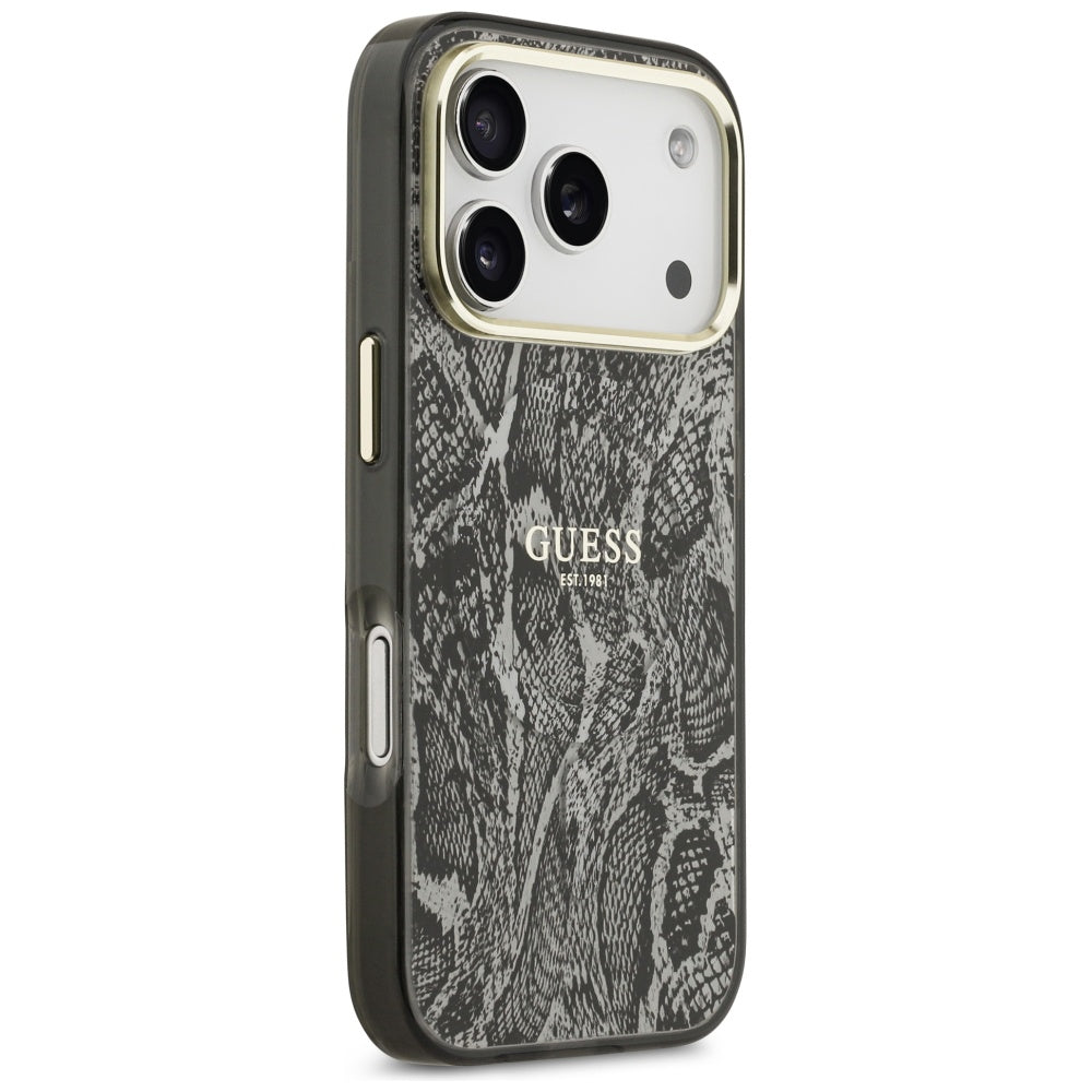 Futrola MagSafe za Apple iPhone 17 Pro, Guess, Python Pattern, Crna