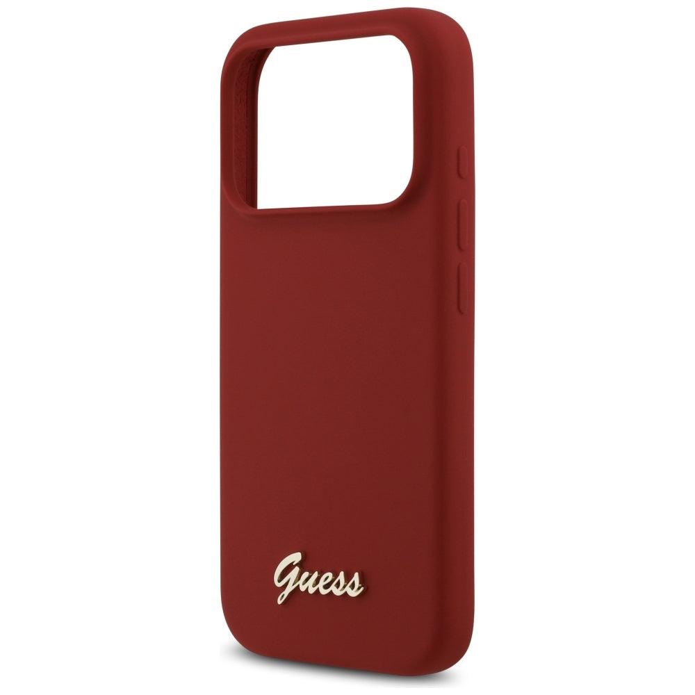 Futrola MagSafe za Apple iPhone 17 Pro, Guess, Script Metal Logo, Crvena