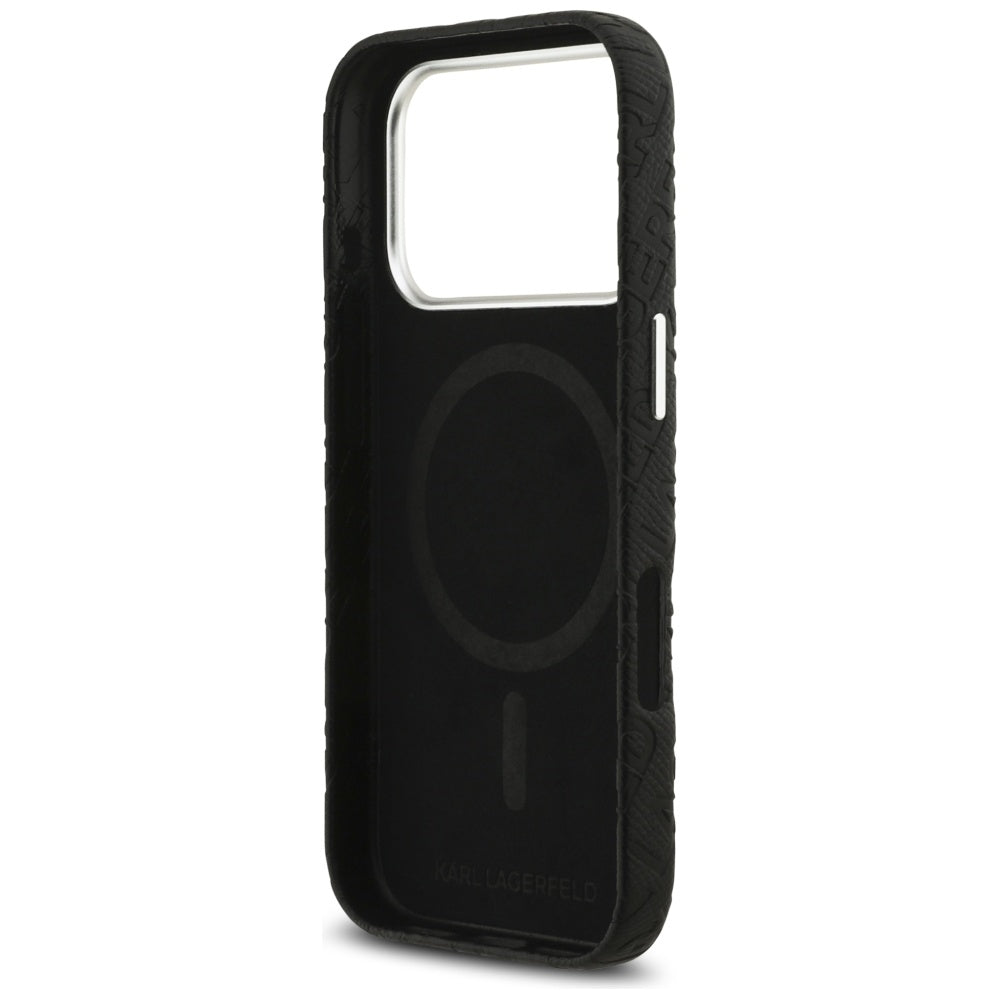 Futrola MagSafe za Apple iPhone 17 Pro, Karl Lagerfeld, FW Stamped Karl, Crna
