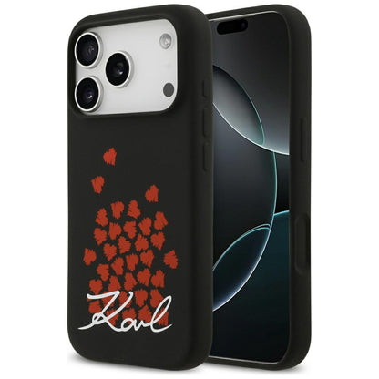 Futrola MagSafe za Apple iPhone 17 Pro, Karl Lagerfeld, Heart Sign Logo, Crna