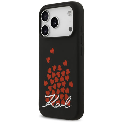 Futrola MagSafe za Apple iPhone 17 Pro, Karl Lagerfeld, Heart Sign Logo, Crna