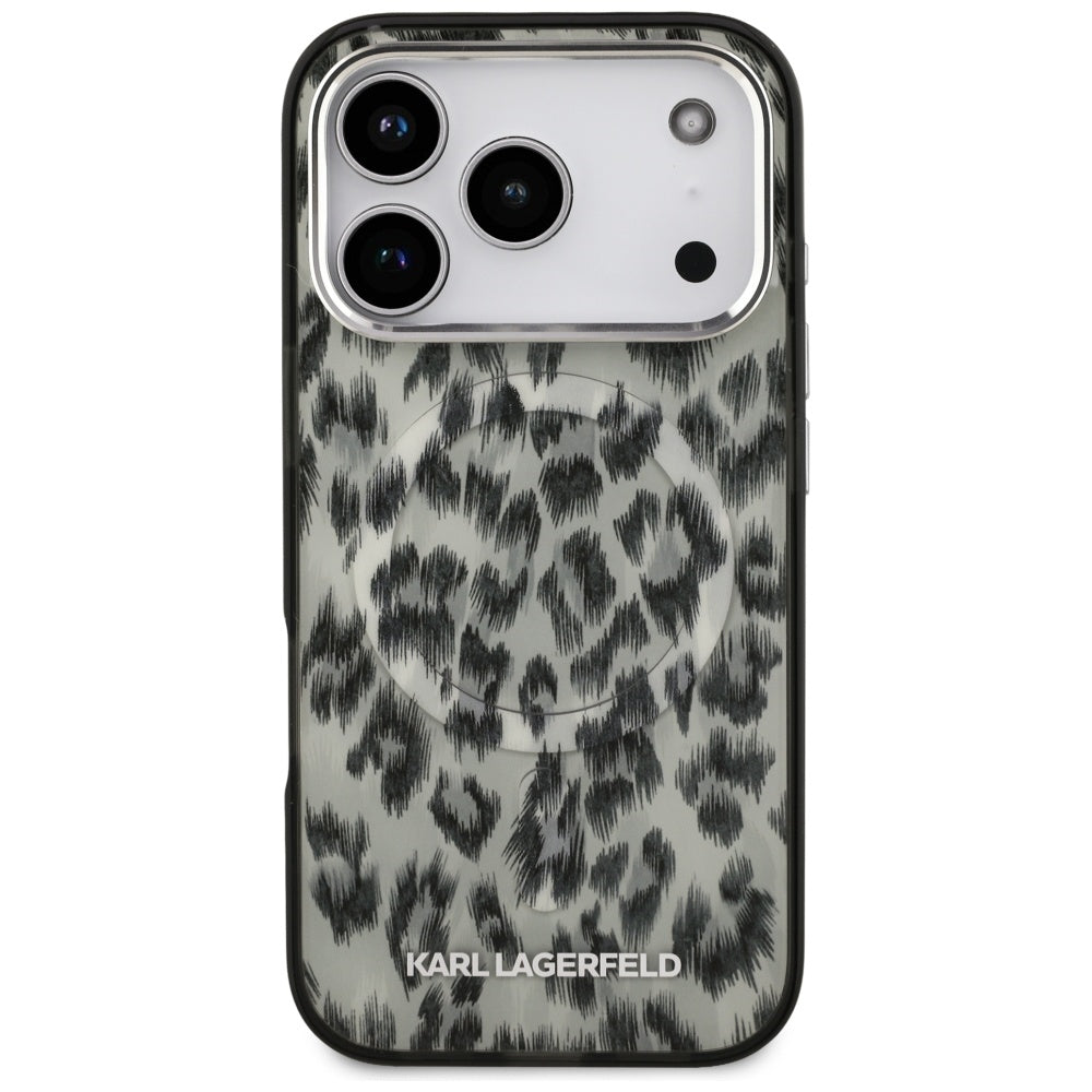 Futrola MagSafe za Apple iPhone 17 Pro, Karl Lagerfeld, IML Leopard Pattern, Braon