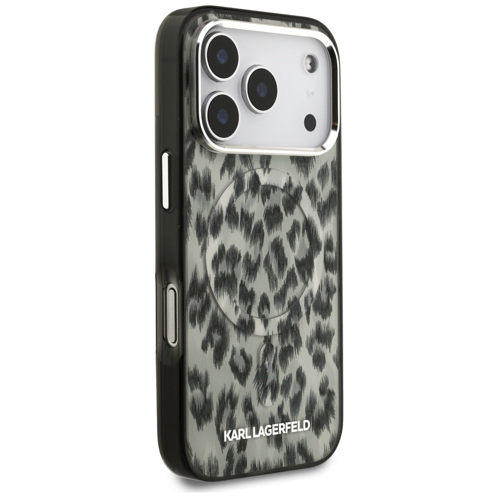 Futrola MagSafe za Apple iPhone 17 Pro, Karl Lagerfeld, IML Leopard Pattern, Braon