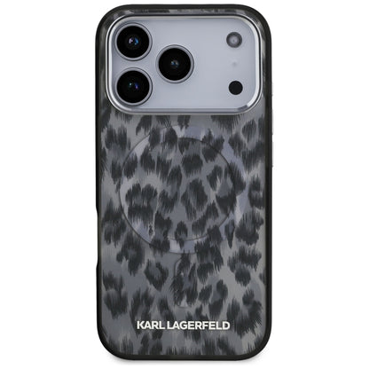 Futrola MagSafe za Apple iPhone 17 Pro, Karl Lagerfeld, IML Leopard Pattern, Crna