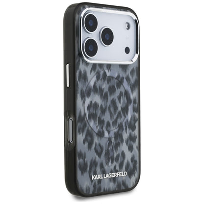 Futrola MagSafe za Apple iPhone 17 Pro, Karl Lagerfeld, IML Leopard Pattern, Crna