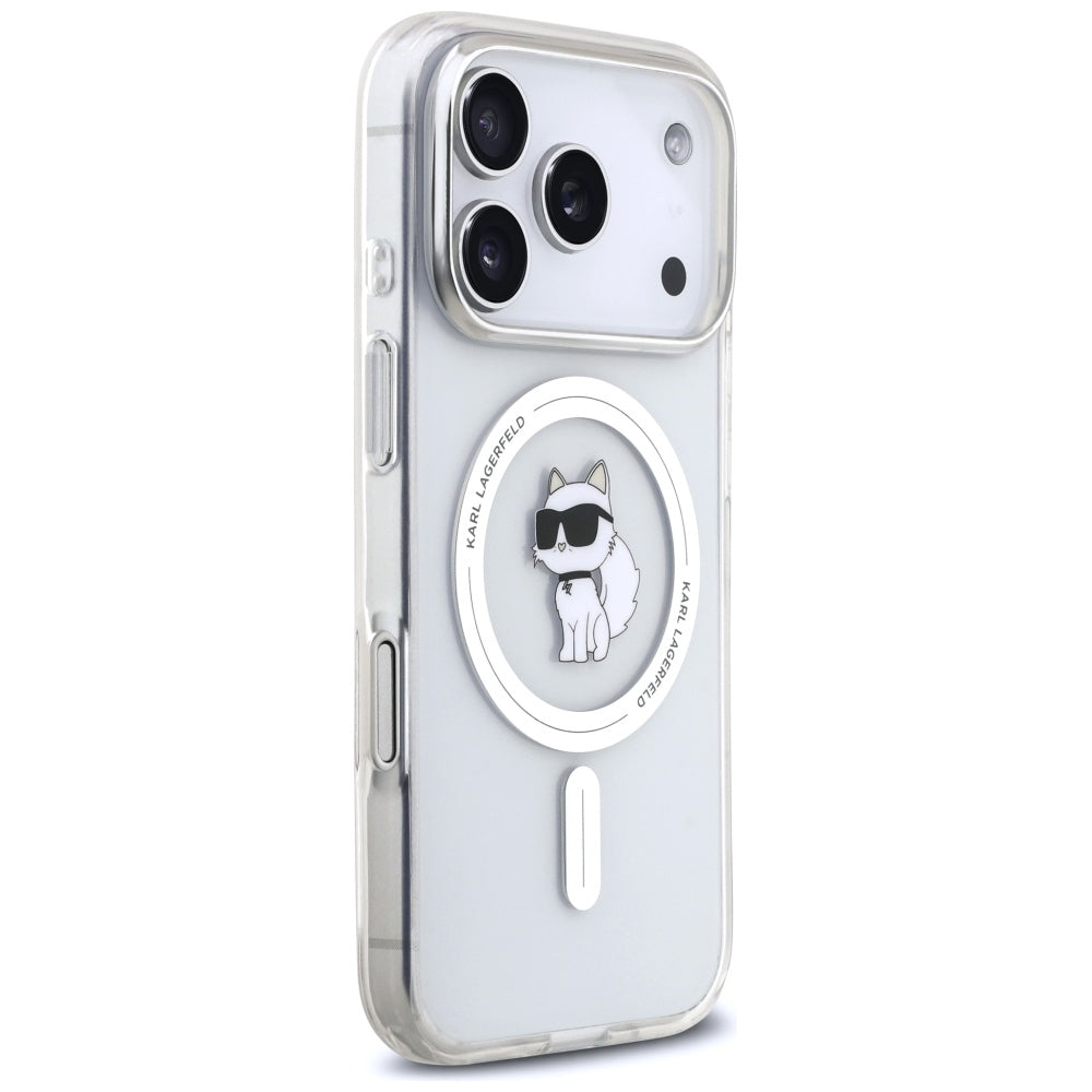 Futrola MagSafe za Apple iPhone 17 Pro, Karl Lagerfeld, IML Logo Choupette, Transparentna