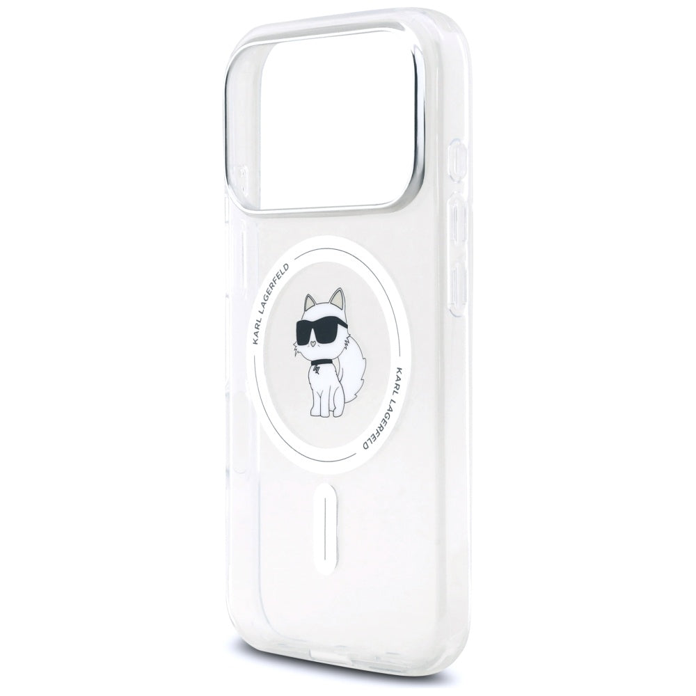 Futrola MagSafe za Apple iPhone 17 Pro, Karl Lagerfeld, IML Logo Choupette, Transparentna