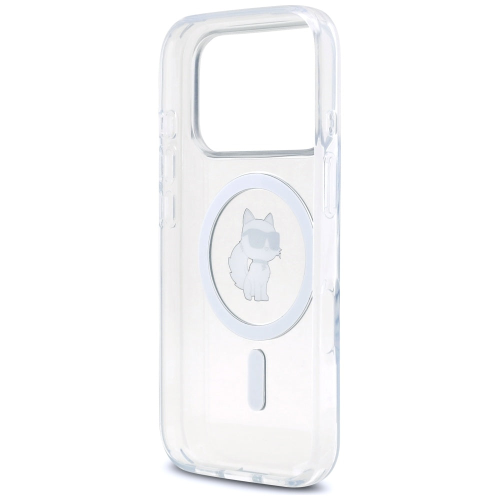 Futrola MagSafe za Apple iPhone 17 Pro, Karl Lagerfeld, IML Logo Choupette, Transparentna