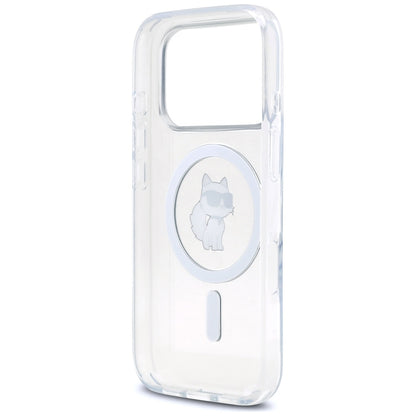 Futrola MagSafe za Apple iPhone 17 Pro, Karl Lagerfeld, IML Logo Choupette, Transparentna