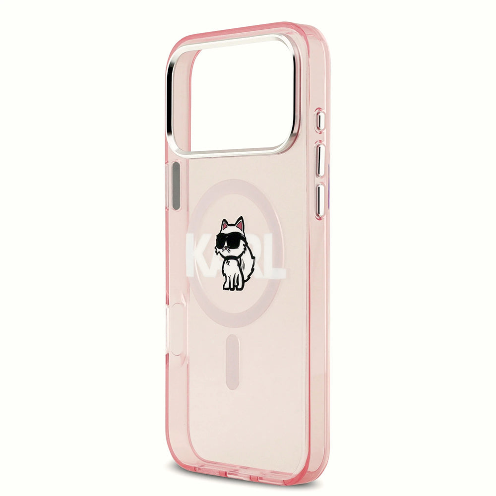 Futrola MagSafe za Apple iPhone 17 Pro, Karl Lagerfeld, IML Sketch Logo Choupette, Roze