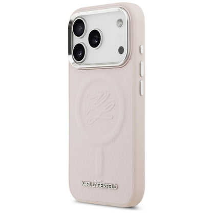 Futrola MagSafe za Apple iPhone 17 Pro, Karl Lagerfeld, Initial & Metal Logo, Roze