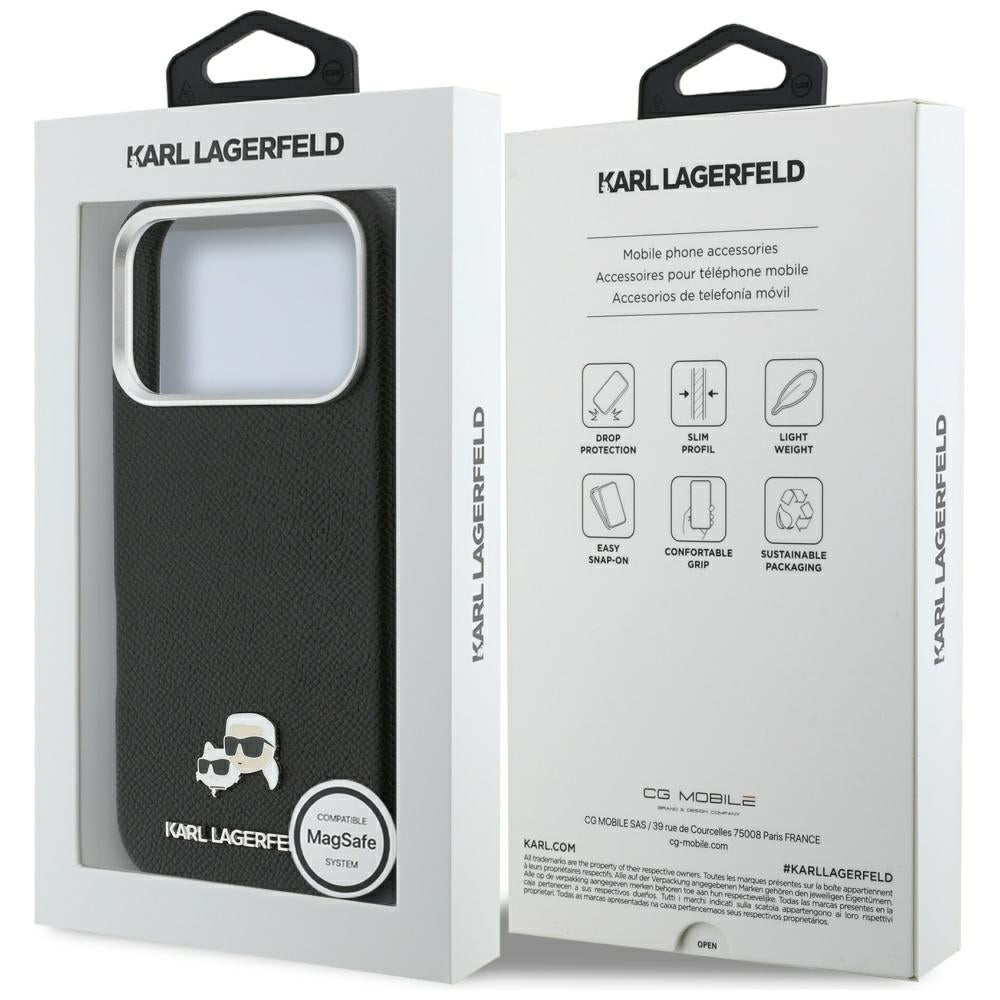 Futrola MagSafe za Apple iPhone 17 Pro, Karl Lagerfeld, Karl & Choupette Head's Pin, Crna