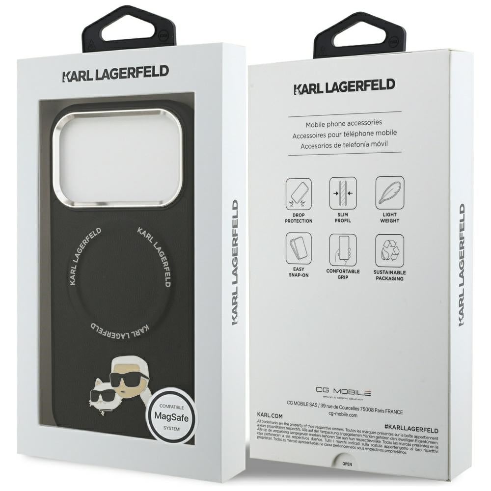 Futrola MagSafe za Apple iPhone 17 Pro, Karl Lagerfeld, Karl & Choupette Pins, Crna