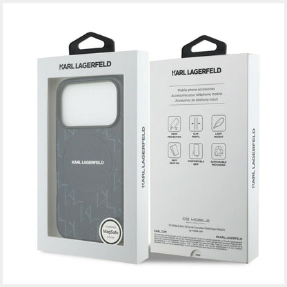 Futrola MagSafe za Apple iPhone 17 Pro, Karl Lagerfeld, KL Monogram Logo, Plava