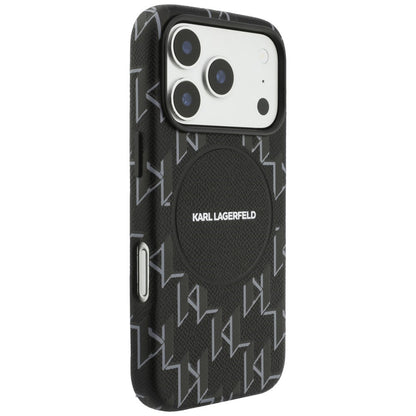 Futrola MagSafe za Apple iPhone 17 Pro, Karl Lagerfeld, KL Monogram Logo, Crna