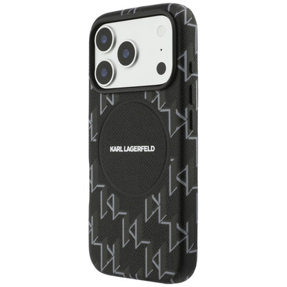 Futrola MagSafe za Apple iPhone 17 Pro, Karl Lagerfeld, KL Monogram Logo, Crna