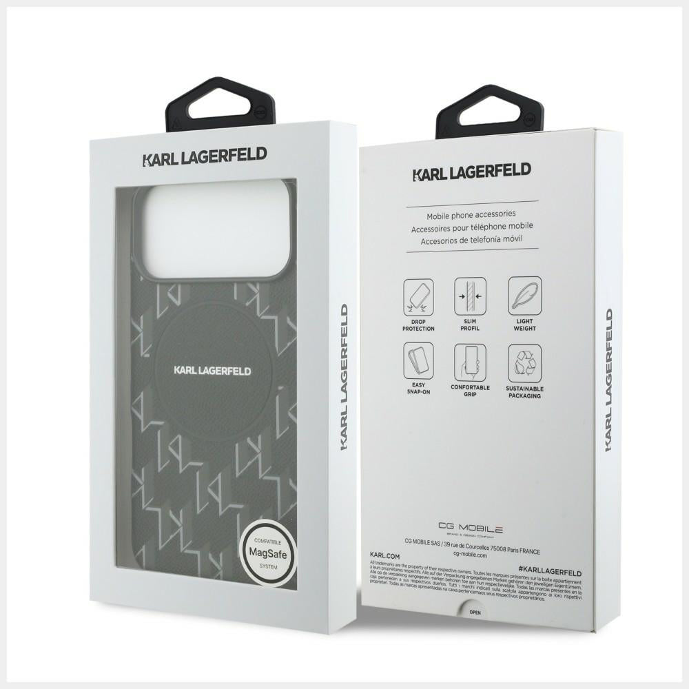 Futrola MagSafe za Apple iPhone 17 Pro, Karl Lagerfeld, KL Monogram Logo, Crna