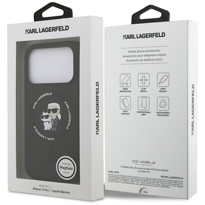 Futrola MagSafe za Apple iPhone 17 Pro, Karl Lagerfeld, Ring Karl & Choupette, Crna