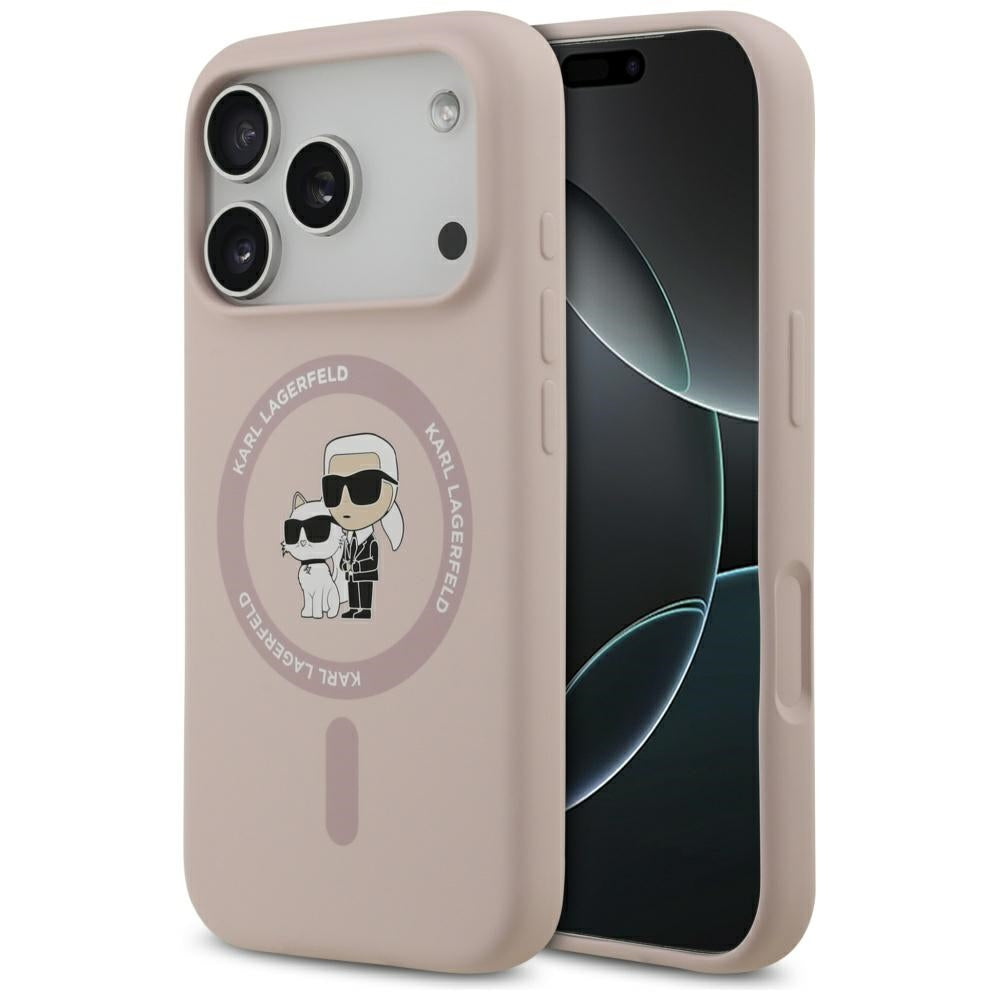 Futrola MagSafe za Apple iPhone 17 Pro, Karl Lagerfeld, Ring Karl & Choupette, Roze