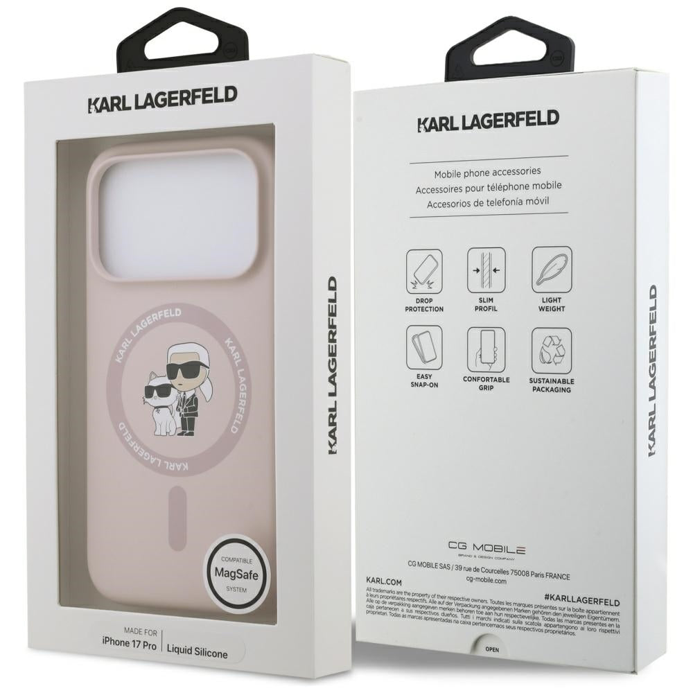 Futrola MagSafe za Apple iPhone 17 Pro, Karl Lagerfeld, Ring Karl & Choupette, Roze
