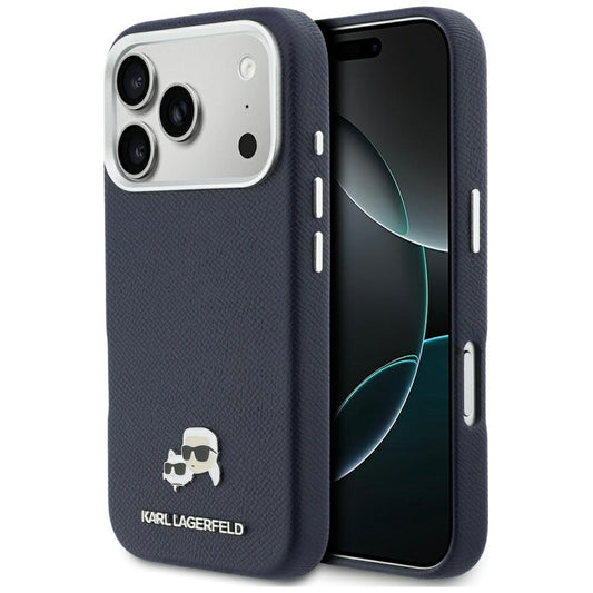 Futrola MagSafe za Apple iPhone 17 Pro, Karl Lagerfeld, Saffiano Karl & Choupette Pins, Plava