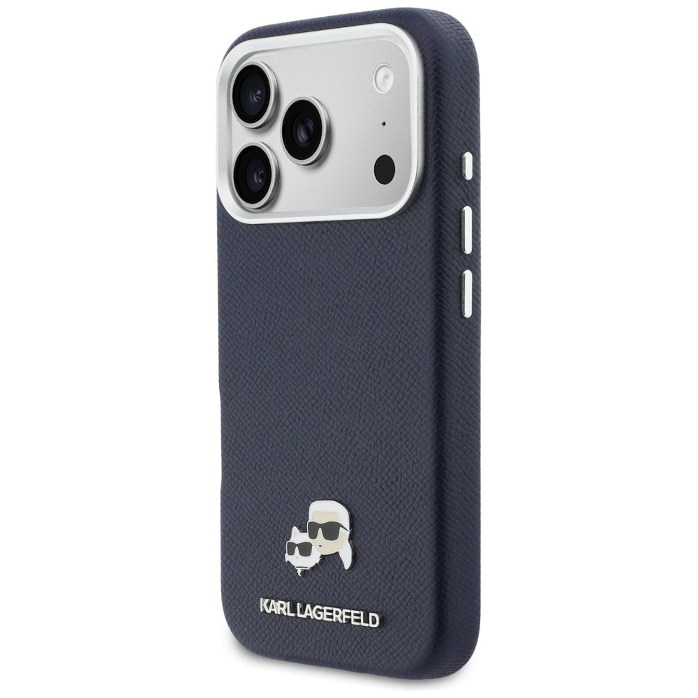 Futrola MagSafe za Apple iPhone 17 Pro, Karl Lagerfeld, Saffiano Karl & Choupette Pins, Plava