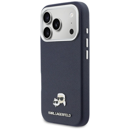 Futrola MagSafe za Apple iPhone 17 Pro, Karl Lagerfeld, Saffiano Karl & Choupette Pins, Plava