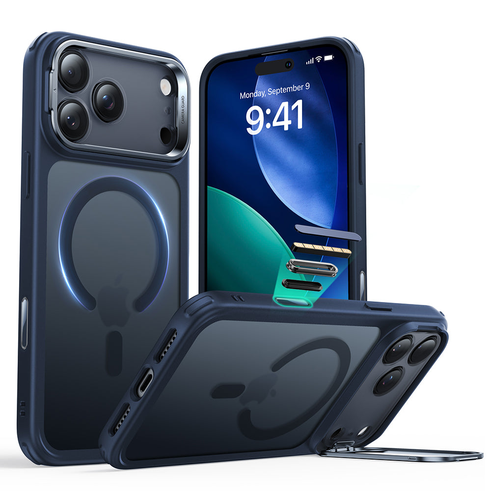 Husa MagSafe za Apple iPhone 17 Pro Max, ESR, Classic Hybrid Kickstand, Satensko Plava