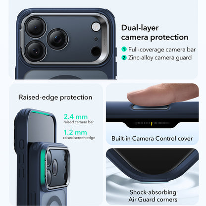 Husa MagSafe za Apple iPhone 17 Pro Max, ESR, Classic Hybrid Kickstand, Satensko Plava
