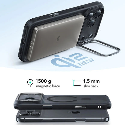 Husa MagSafe za Apple iPhone 17 Pro Max, ESR, Classic Hybrid Kickstand, Crna Satinirana