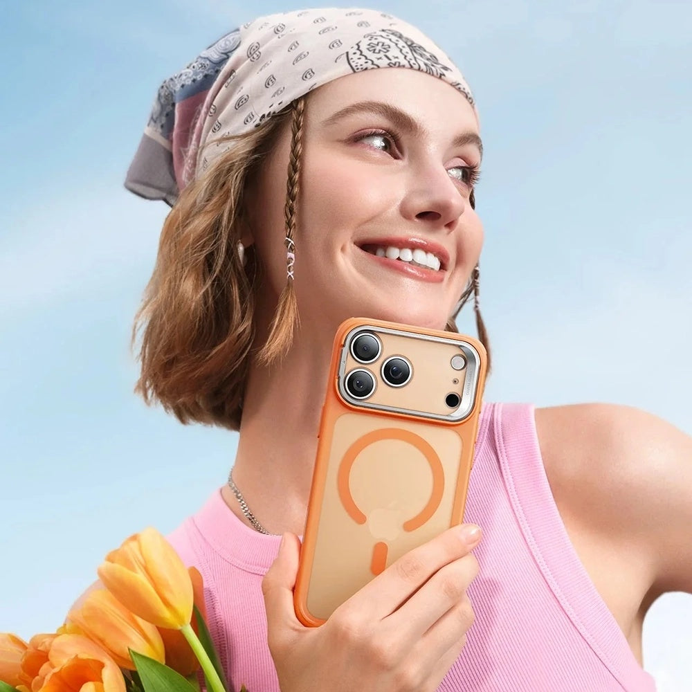 Husa MagSafe za Apple iPhone 17 Pro Max, ESR, Classic Hybrid Kickstand, Satinirana Narandžasta