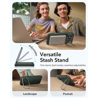 Husa MagSafe za Apple iPhone 17 Pro Max, ESR, Classic Hybrid Kickstand, Zelena Satenasta