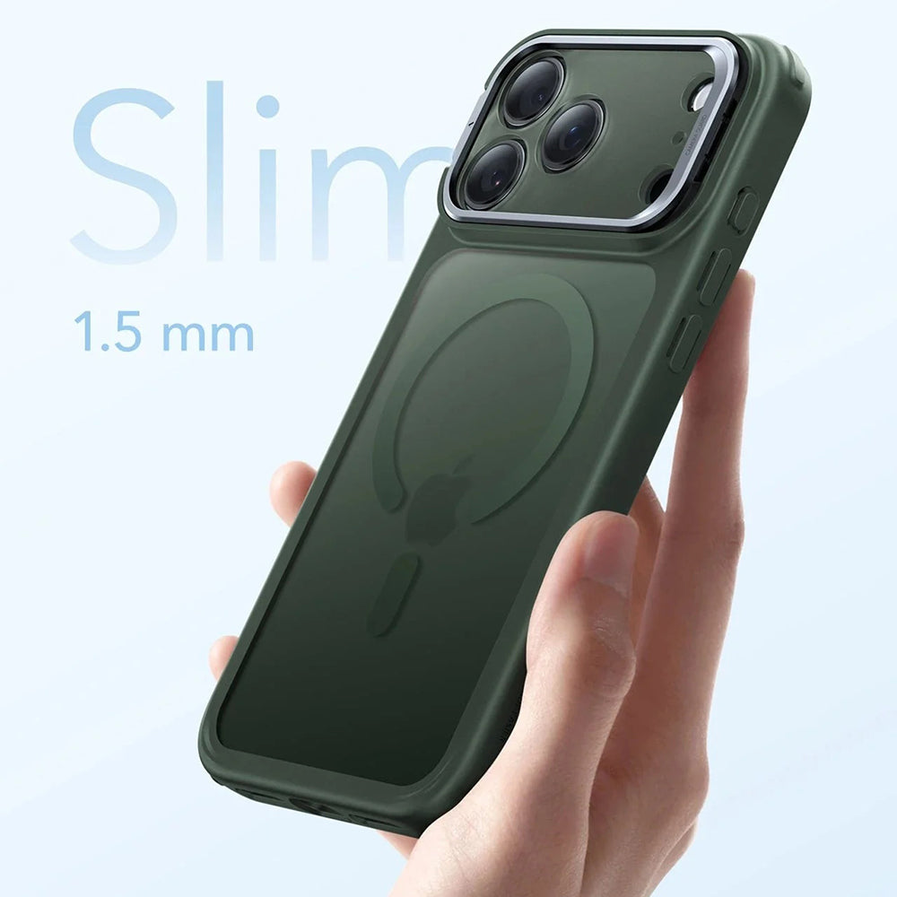 Husa MagSafe za Apple iPhone 17 Pro Max, ESR, Classic Hybrid Kickstand, Zelena Satenasta