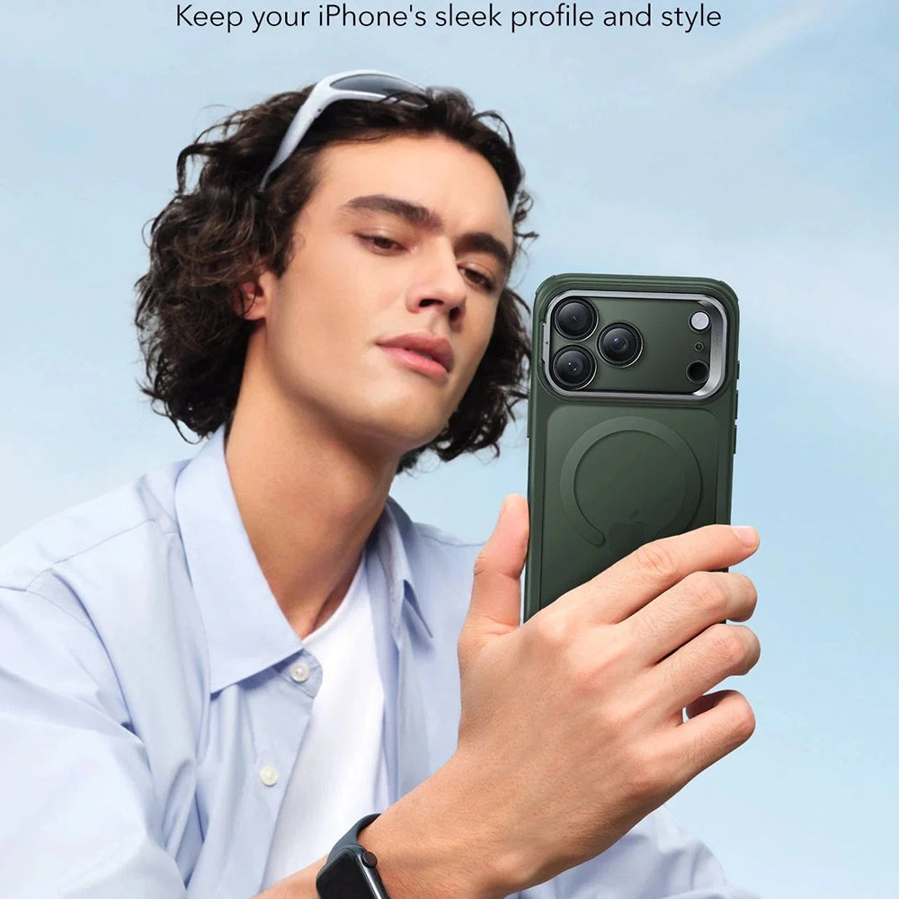 Husa MagSafe za Apple iPhone 17 Pro Max, ESR, Classic Hybrid Kickstand, Zelena Satenasta